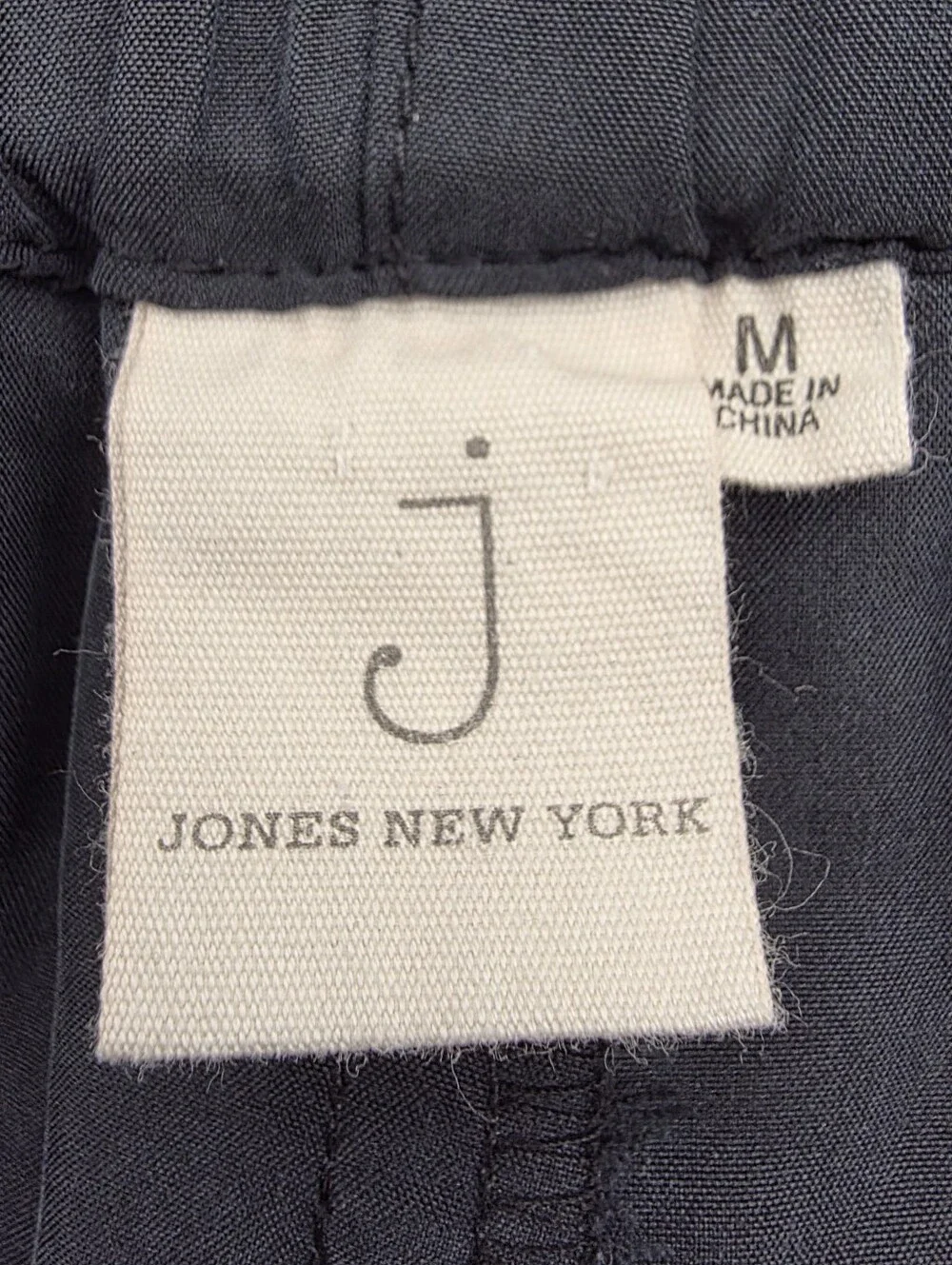 Jones New York Black Tencel Pull On Straight Leg Pants Medium Minimalist